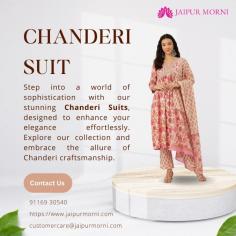 Step into a world of sophistication with our stunning Chanderi suits, designed to enhance your elegance effortlessly. Explore our collection and embrace the allure of Chanderi craftsmanship.

More info
Email Id-	customercare@jaipurmorni.com
Phone No-	91-91169 30540
Website-	https://www.jaipurmorni.com/collections/kurta-sets