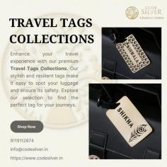 Enhance your travel experience with our premium travel tags collections. Our stylish and resilient tags make it easy to spot your luggage and ensure its safety. Explore our selection to find the perfect tag for your journeys.

Get more info:- 
Email Id-	info@codesilver.in
Phone No-	9119112874	
Website-	https://www.codesilver.in/collections/travel