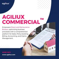 Agiliux offers a robust commercial insurance broker software designed to revolutionize how brokers manage their operations. Our advanced platform simplifies policy administration, client management, and risk assessment, enabling brokers to enhance efficiency and deliver superior service. With intuitive tools and real-time analytics, Agiliux's software empowers brokers to stay ahead in the competitive commercial insurance landscape and optimize their business performance.