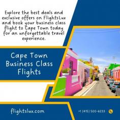 Experience the epitome of luxury and comfort with business class flights to Cape Town. Enjoy priority boarding, spacious seating, gourmet dining, and personalized service that transforms your journey into a delightful experience. Whether traveling for business or pleasure, business class ensures you arrive refreshed and ready.
		

https://flightslux.com/business-class-to-capetown/		
		