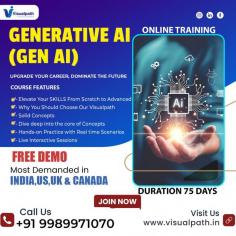 Visualpath provides the best Generative AI Online Training Courses Globally. The field of AI is expanding rapidly, providing various advantages for individuals without technical backgrounds. Artificial Intelligence (AI) jobs are booming. Our Generative AI Online Training will help you to Understand the basics of AI, its applications in everyday life, and the available tools and platforms. Attend a Free Demo Call At +91-9989971070
Visit our Blog: https://visualpathblogs.com/
Whatsapp:  https://www.whatsapp.com/catalog/919989971070
Visit: https://visualpath.in/generative-ai-course-online-training.html
