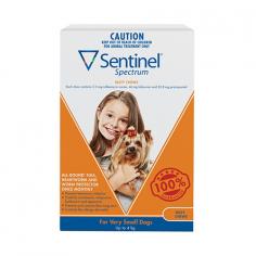 "Sentinel Spectrum is a multi-spectrum dewormer treatment for dogs. It prevents heartworm infection by killing immature form of heartworm. The oral treatment treats and controls hookworms, roundworms, tapeworms (including hydatid tapeworms), and whipworms.

For More information visit: www.vetsupply.com.au
Place order directly on call: 1300838787"