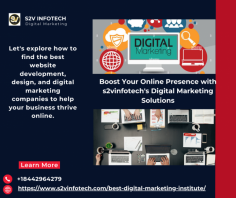 When it comes to finding the best digital marketing company, S2VInfotech stands out from the crowd. Their team of skilled developers combines technical expertise with creative flair, crafting websites that not only look stunning but also perform flawlessly. Whether you're a startup looking for your first online home or an established business seeking a digital makeover, S2VInfotech has the tools and talent to bring your vision to life.