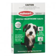 "The meat-flavoured tablets are easily accepted by dogs. By eliminating heartworm larvae from dogs, Nuheart protects dogs from the dangerous heartworm disease. 

For More information visit: www.vetsupply.com.au
Place order directly on call: 1300838787"