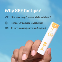 Milk Lip Balm with SPF 30! Defend your lips against UV rays while indulging in a rich blend of replenishing natural extracts. Luxuriously smooth and buttery, it effortlessly glides over your lips, providing hydration, brightness, and soothing relief.