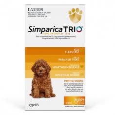 Shop Simparica Trio for dogs online at the lowest price available on DiscountPetCare Australia. Protect your furry friend from fleas, ticks, heartworm, and intestinal worms while saving money.