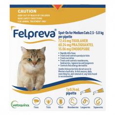 Felpreva Spot-On Solution for Cats is a revolutionary parasite treatment designed for feline convenience and ease of use. This groundbreaking formula features a potent combination of three active ingredients—tigolaner, praziquantel, and emodepside—providing comprehensive parasite coverage in a single spot-on dose.
