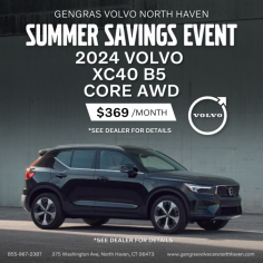 Join the Summer Savings Event at Gengras Volvo Cars North Haven! Get behind the wheel of the stylish 2024 Volvo XC40 B5 Core AWD for just $369/month. Don't miss out on our new Volvo inventory, service loaners, and exceptional parts and service. Explore new specials today!
Contact Us 
Phone: 855-967-2387
Website: https://www.gengrasvolvocarsnorthhaven.com/
Address: 375 Washington Ave North Haven, CT 06473
