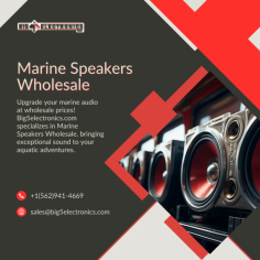 Buy marine speakers wholesale from a variety of verified brands

Find the perfect deal for Marine Speakers Wholesale. Big 5 Electronics is the marine speakers distributor that offers a huge range of marine speakers products from Stereo Units to Speakers to Marine Packs, Subwoofers, and even Stereo Unit. Marine speakers are water-resistant and weather-resistant. Shop now here at the best price.