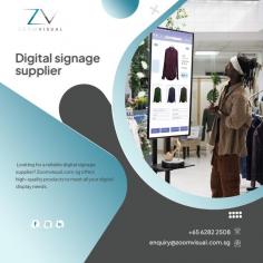 Trusted Digital Signage Supplier in Singapore

Discover a reliable digital signage supplier in Singapore. Zoom Visual provides comprehensive digital signage solutions, including hardware, software, installation, and support services. With a reputation for quality and innovation, they offer a diverse range of products to meet the diverse needs of businesses across various industries. Explore their catalog to find the perfect signage solution for your business needs