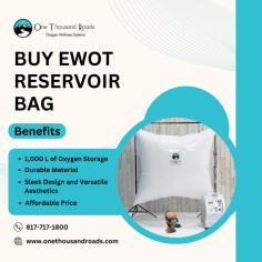 Looking to enhance your oxygen therapy sessions? The EWOT reservoir bag from One Thousand Roads is your solution. This high-quality bag is designed to store 1,000 liters of oxygen, ensuring you get the most out of every session. It's easy to use and compatible with most EWOT systems, making it a perfect addition to your setup. Whether you're an athlete or just someone looking to boost your health, this reservoir bag will help you achieve your goals. Invest in your well-being with One Thousand Roads' EWOT reservoir bag and experience the benefits of oxygen therapy today.