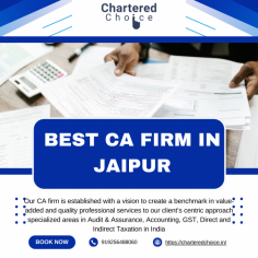 Chartered Choice is recognized as the best CA firm in Jaipur, offering top-tier accounting, auditing, and tax services. With a commitment to excellence and personalized solutions, we help individuals and businesses achieve their financial goals. Trust Chartered Choice for all your accounting needs in Jaipur.
https://charteredchoice.in/