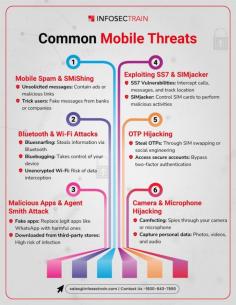 Mobile devices are increasingly becoming targets for cybercriminals due to the vast amount of personal and sensitive information they store. Common mobile threats include malware, which can infect devices through malicious apps or downloads, leading to data theft or unauthorized access. Phishing attacks are another prevalent threat, where attackers trick users into providing personal information through deceptive emails or messages. 