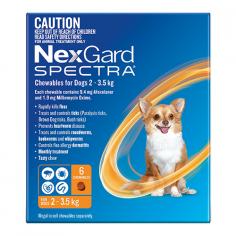 "Nexgard Spectra for dogs is a beef-flavored chewable for fleas, ticks and worm treatment. It is an effective treatment of Paralysis ticks, Bush ticks, and Brown Dog ticks. This monthly treatment is also effective in heartworm prevention in dogs, so you do not need to administer heartworm treatment for dogs separately. It is available in the form of chewable tablets for easy dosage.

For More information visit: www.vetsupply.com.au
Place order directly on call: 1300838787"