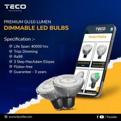 Say goodbye to flicker and hello to consistent, beautiful light that enhances any room. And with our 3-year guarantee, and a lifespan of 25,000 hours you can trust TECO to brighten your life for years to come.

See more: https://tecolite.com/product/led-gu10-bulbs-3-steps-lux-dimming/