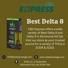 CBD Express offers a wide variety of Best Delta 8 and Delta 9 in Richmond Hill GA. Visit our store as your trusted source for a variety of THCa in 31324 & 31322.
