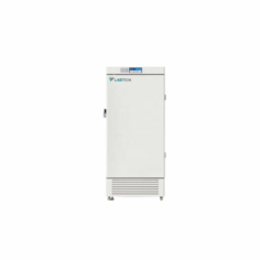 Labtron -40°C Upright Freezer is a 439L, microprocessor-controlled unit with a -20 to -40°C range, featuring direct cooling, stainless-steel interior, 7 adjustable shelves, manual defrost, R507 refrigerant, efficient EBM fan and compressor, remote alarm, digital display, and advanced alarm system.  