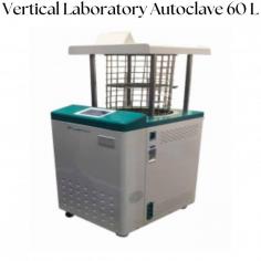 Labtron vertical laboratory autoclave with 60 L is designed with an automatic control system and automatic system for feeding water, pulse vacuum, sterilization, vacuum drying, exhaustion, and draining. It is equipped with a PT-TT testing port, an energy-efficient steam generator, and an elevated type door.