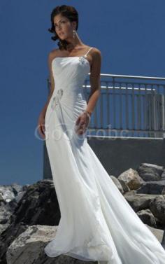 Robe de mariée longue beaded belt avec perle en plage de traîne moyenne