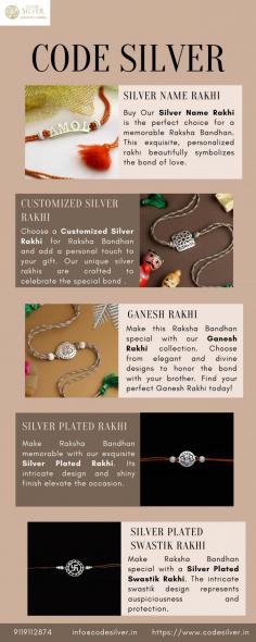 Make this Raksha Bandhan special with our Ganesh Rakhi collection. Choose from a range of elegant and divine designs to honor the bond with your brother. Find your perfect Ganesh Rakhi today!

Get more info:- 
Email Id	info@codesilver.in
Phone No	9119112874	
Website	https://www.codesilver.in/products/silver-plated-ganesha-rakhi-csrk209
