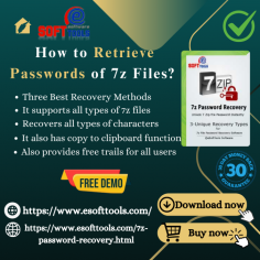 If you also want to recover the password of your 7z files, then you can use eSoftTools 7z Password Recovery software. This software also provides some great methods to recover your password quickly. You can also use the copy-to-clipboard function of this software. It recovers all types of language words, whether English or non-English. You can also try its free demo to get a better idea of ​​how our software works. In the free demo, you can recover the first three characters.

Visit More:- https://www.esofttools.com/7z-password-recovery.html
