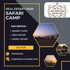 **Experience the Magic of Camping in Jaisalmer with an Exhilarating Jeep Safari**
https://www.campinginjaisalmer.com/jeep-safari-in-desert

Nestled in the heart of the Thar Desert, Jaisalmer stands as a golden testament to Rajasthan's vibrant heritage and breathtaking landscapes. Known as the "Golden City," Jaisalmer offers an unparalleled experience of camping under the starlit sky, combined with the thrill of a Jeep safari that promises adventure and awe.

Imagine waking up to the serene beauty of the desert, the golden dunes stretching as far as the eye can see. Camping in Jaisalmer is not just about spending a night in the desert; it’s about immersing yourself in the rich culture and history that this enchanting city has to offer. From the intricately carved Havelis to the majestic Jaisalmer Fort, every corner of this city whispers tales of a bygone era.

Your camping adventure begins with a Jeep safari that takes you deep into the Thar Desert. As you speed over the undulating dunes, the wind in your hair and the sun casting a golden hue over the landscape, you’ll feel an exhilarating rush of freedom. The Jeeps, robust and well-equipped, make navigating the desert terrain an exciting and comfortable experience.

A highlight of the Jeep safari is the chance to witness the spectacular sunset over the dunes. As the sun dips below the horizon, the sky transforms into a canvas of vivid colors, casting a magical glow over the desert. It’s a sight that will stay with you long after you’ve left Jaisalmer.

Once the sun sets, the desert comes alive with the sounds of traditional Rajasthani music and dance around a campfire. Enjoy a delectable spread of local cuisine, from spicy curries to sweet treats, as you soak in the cultural performances. The clear, unpolluted sky offers a perfect opportunity for stargazing, with constellations twinkling brightly above.

Camping in Jaisalmer, coupled with a Jeep safari, offers a unique blend of adventure, culture, and natural beauty. It’s an experience that captures the essence of Rajasthan’s desert charm and leaves you with memories to cherish forever. Whether you’re a thrill-seeker or a culture enthusiast, Jaisalmer promises a desert adventure like no other. https://www.campinginjaisalmer.com/jeep-safari-in-desert
