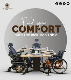 Dine in Style & Comfort: Revolutionize your mealtime with the Inclusion Table—where design meets accessibility for wheelchair users
