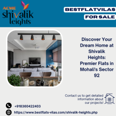 Are you trying to find the ideal home in Mohali? The only site you need to search is Shivalik Heights, a fantastic residential complex situated in the center of Sector 92. 