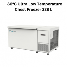 Labtron -86°C Ultra Low Temperature Chest Freezer is an ergonomically designed ultra-low temperature chest freezer unit 328 L with a temperature range of -40 to -86°C. It features low-noise operation, microprocessor control, a stainless-steel interior, an advanced alarm system, and USB temperature recording.
