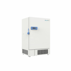 Labtron -40°C Upright Freezer with 678L capacity, offers -40°C cooling and a -20 to -40°C range, featuring a microprocessor control system, platinum sensors, steel housing, 2-layer insulated door, 3 adjustable shelves, EBM fan, direct cooling,  advanced alarm, and keyboard lock. 