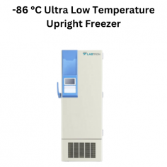 Labtron -86 °C Ultra Low Temperature Upright Freezer is an upright type freezer unit 398 L with a temperature range of -40 to -86 °C. It features a microprocessor controller with a touch-screen display for easy operation, energy-saving EBM fans, a two-layer heat-insulating door, and power outages.