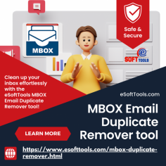 If you're looking to securely remove duplicate emails from MBOX files, the eSoftTools MBOX Duplicate Remover Tool is an excellent solution. This software not only effectively identifies and eliminates duplicate emails but also supports a wide range of file types, including MBOX, MBS, MBX, MSF, and more. It is designed to work seamlessly across all Windows operating systems, from the latest Windows 11 to older versions like XP and Vista. The tool ensures a smooth and reliable process for cleaning up your email files, maintaining their integrity throughout. Additionally, eSoftTools offers dedicated technical support through online and live chat, providing users with timely assistance and guidance to resolve any issues or questions.

Read More - https://www.esofttools.com/mbox-duplicate-remover.html