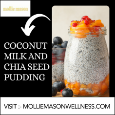 Enjoy the rich and healthy Coconut Milk and Chia Seed Pudding, a delectable dessert by Mollie Mason. This pudding is ideal for a nutritious breakfast or snack because it is made with creamy coconut milk and nutrient-dense chia seeds. It's naturally sweetened, free of dairy, and can be customized with your own toppings. Savor a filling and healthy dessert to help you on your path to wellness.
