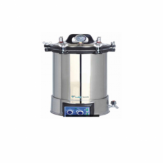 Labtron Portable autoclave  is a class N, 18L electric heated, top-loading sterilizer with a temperature range of 105–126°C and a pressure range of 0.14–0.16 MPa. It features a low water level indicator, overheating and pressure warnings, and a timer range of 0–60 minutes. Ideal for efficient sterilization

