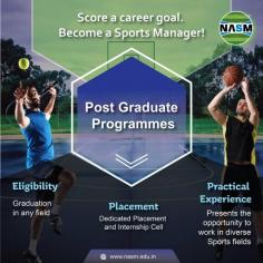 Post Graduate Sports Management Courses in India

Sports lovers always seek the opportunity to stay connected with the game and a chance to be professionally associated with their favorite Sports companies, teams or players is truly lucrative. Here's your chance to score a career goal. Pursue the thoughtfully curated Post Graduate Programmes to become a Professional Sports Manager.

To enquire about the courses please connect on: +91 - 70597 21111

Website Visit: https://www.nasm.edu.in/post-graduate.html