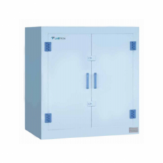 Labtron 105 L Strong Acid and Alkali Cabinet has dual-walled construction with 50 mm of insulating air space, reinforced doors with a 3-point latch and manual lock, and one adjustable shelf. Its epoxy resin coating ensures durability, chemical resistance, and corrosion prevention.