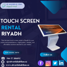 Elevate Riyadh Events with Interactive Touch Screen Rentals

Our cutting-edge touch displays add a dynamic and productive touch to presentations, exhibits, and meetings. AL Wardah AL Rihan LLC's interactive Touch Screen Rentals in Riyadh  will elevate your Riyadh events. We offer everything you need, from exciting tools for exhibitions to high-tech solutions for corporate events. Make your event special by reserving your rental from us today at +966-57-3186892.

Visit: https://www.alwardahalrihan.sa/it-rentals/touch-screen-rental-in-riyadh-saudi-arabia/

#InteractiveTouchScreenRental
#touchscreenrental
#touchscreenrentalriyadh
#touchscreenrentalsaudiarabia

