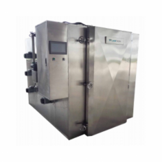 Labtron liquid nitrogen cabinet freezer, crafted from AISI 304 stainless steel with BASF insulation, reaches -150°C in 5 minutes. This double-door model has a 500 kg/hour capacity, 
dimensions of 2700 x 1880 x 2180 mm, 60 pallet layers, a touch screen, and a customised axial flow fan for efficiency.