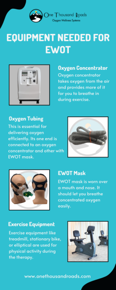 To set up an Exercise With Oxygen Therapy (EWOT) system, you'll need a few key pieces of equipment. First, you'll require an oxygen concentrator, which provides a steady flow of oxygen. You'll also need an EWOT mask or mouthpiece to breathe in the oxygen effectively. An EWOT reservoir bag is important too; it holds the oxygen before you breathe it in. Additionally, a workout area or equipment like a treadmill or stationary bike is necessary to perform exercises while using the system. Ensure you have a comfortable space and all parts are properly connected to get the best results from your EWOT system.