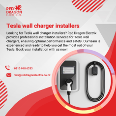 Professional Tesla Wall Charger Installers

Looking for Tesla Wall Charger Installers? Red Dragon Electrix offers specialized services for Tesla wall charger installations. Our certified technicians ensure your Tesla charger is installed correctly and safely, providing you with a reliable charging solution at home.