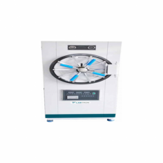 Labtron Horizontal Laboratory Autoclave features a 200L capacity with easy front loading and microprocessor control. It sterilizes at 134°C and 0.22 MPa pressure, equipped with a safety valve, steam release valve, pressure gauge, and drying function. The self-inflating, leak-proof chamber ensures optimal safety and efficiency.