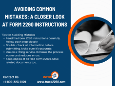 Avoiding Common Mistakes: A Closer Look at Form 2290 Instructions

Avoid mistakes on Form 2290 by carefully reading the instructions and following each step closely. Double-check all details before submitting to ensure accuracy. Use Truck2290.com for easy e-filing and a smoother process, and keep copies of all filed forms and related documents.