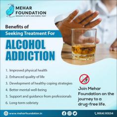 At Mehar Foundation’s Alcohol Rehab Centre in Delhi, we are dedicated to helping individuals overcome alcohol dependency with compassion and expertise. Our center offers personalized treatment plans, a supportive environment, and comprehensive care to guide you through every step of your recovery journey. With a focus on long-term success, our team provides the tools and support you need to reclaim your life from addiction. Start your path to sobriety with us today.