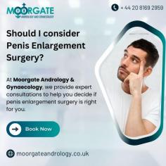 At Moorgate Andrology and Gynaecology, we understand the personal and emotional journey of considering penis enlargement surgery. Our compassionate specialists are here to support you every step of the way, providing personalized consultations that address your unique goals and concerns. We know that this decision can impact your confidence and well-being, which is why we focus on creating a safe and understanding environment. Let us help you explore your options and guide you towards a choice that feels right for you. Take the first step towards a more confident and fulfilled you. Contact us today to schedule a consultation and begin your journey with us.

Visit us: https://moorgateandrology.co.uk/penis-enlargement/surgery/