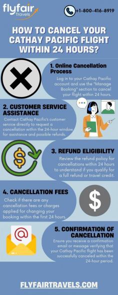 To cancel your Cathay Pacific flight within 24 hours, log in to your account, navigate to "Manage Booking," and follow the prompts. Alternatively, contact customer service directly. Check for refund eligibility and cancellation confirmation. 