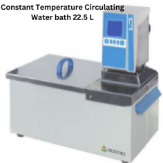 Labotronics Constant Temperature Circulating Water Bath is a 22.5L microprocessor-controlled device. It features an adjustable time setting from 0 to 9999 minutes and a temperature range of 5°C to 100°C. It ensures consistent performance and includes an audio-visual alarm for enhanced safety.