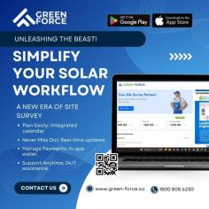 Green Force is your go-to solution for seamless, on-spot solar site surveys, built to save time and boost accuracy. Track surveyors’ live locations, manage upcoming survey calendars, and generate comprehensive roof and survey reports effortlessly. Visualize critical data with just a few clicks, all while enjoying top-notch data privacy. Stay informed with pop-up notifications, keep homeowners in the loop, and access exclusive features like an in-app wallet and monthly subscription benefits. With 24/7 SOS support, Green Force ensures smooth and efficient solar surveys from start to finish.
Contact On: 1800 808 6230
Email: info@green-force.co
https://www.green-force.co/
