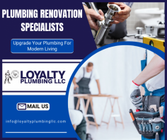 Enhance Your Home with Plumbing Remodel

We provide professional plumbing renovation services to modernize your property. Our skilled team efficiently handles upgrades and repairs, improving functionality, reducing utility costs, and ensuring your piping system performs optimally. Send us an email at info@loyaltyplumbingllc.com for more details.
