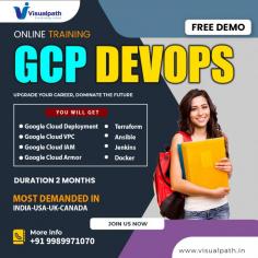 GCP DevOps Training institute in Ameerpet- Visualpath is offering DevOps On Google Cloud Platform Online Training, available worldwide. Learn to use essential GCP tools to automate deployments, manage resources, and enhance software development processes. With step-by-step guidance, you'll gain practical experience in Continuous Integration/Continuous Deployment (CI/CD) and infrastructure as code (IaC). Book A Free Demo at +91-9989971070.
Visit  Blog: https://visualpathblogs.com/
WhatsApp: https://www.whatsapp.com/catalog/919989971070
Visit: https://visualpath.in/devops-with-gcp-online-training.html
