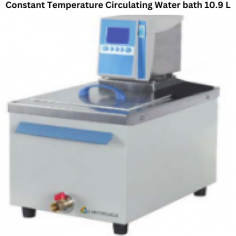 Labotronics Constant Temperature Circulating Water Bath is a 10.9L microprocessor-controlled device. It features an adjustable time setting from 0 to 9999 minutes and a temperature range of 5°C to 100°C. It ensures consistent performance and includes an audio-visual alarm for enhanced safety.